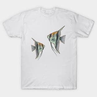 Angel Fish Angelfish Pair Design T-Shirt